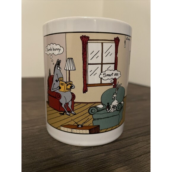 Vintage 1998 The Far Side - Coffee Mug -‎ Dumb Bunny Smart Ass - By Gary Larson - Picture 1 of 6